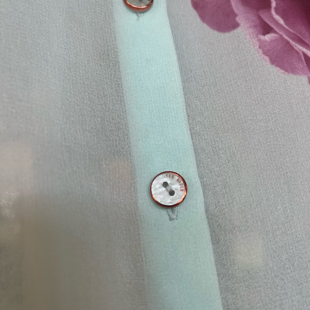 Ted Baker Mint Green Floral Button Down Shirt - Picture 5 of 5